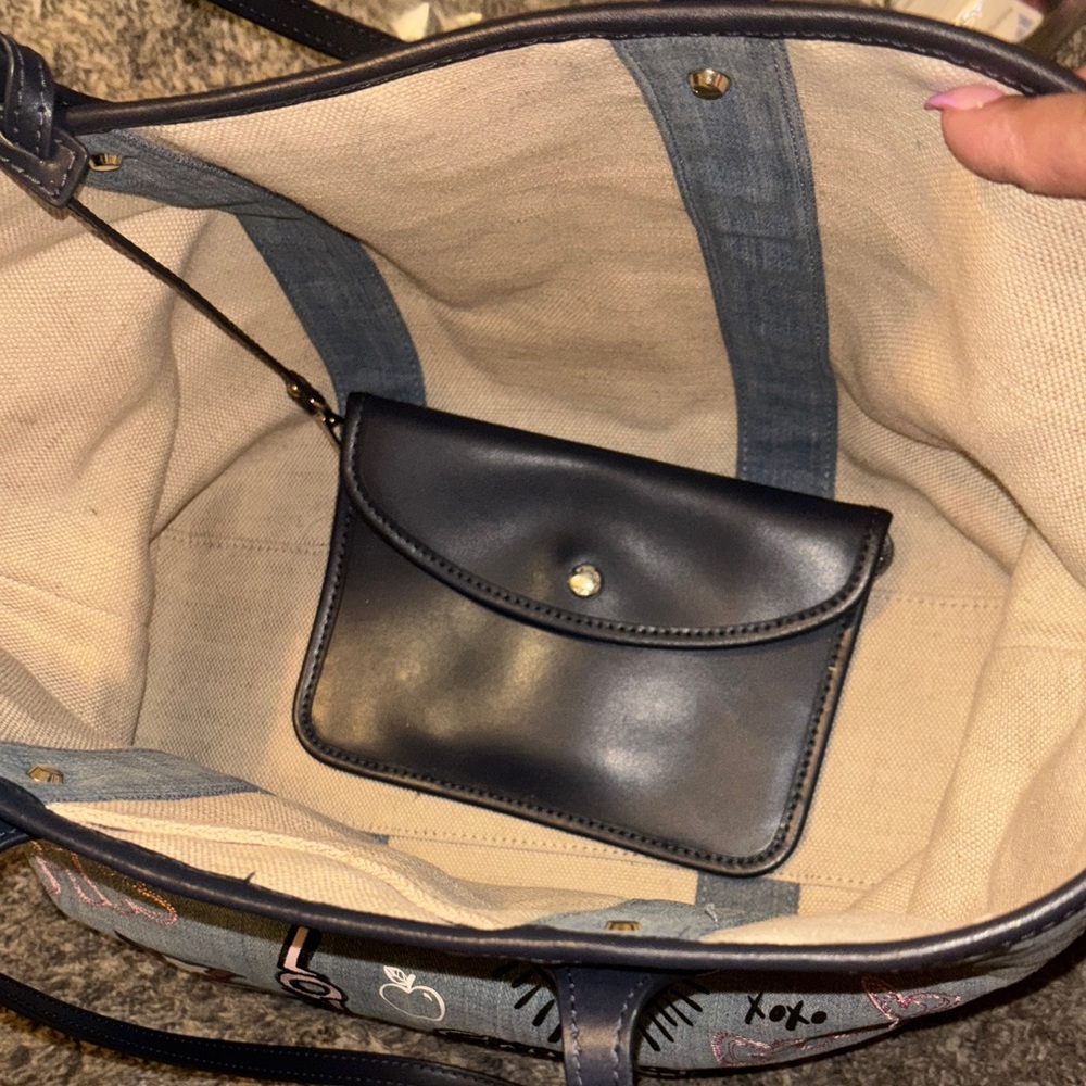 Michael Kors Denim Tote with Colorful Patches - Picture 5 of 6